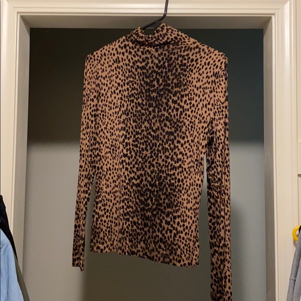 Cheetah print turtle neck